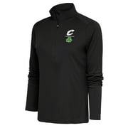 Women's Antigua Charcoal Cleveland Cavaliers Shamrock Tribute Half-Zip Pullover Top